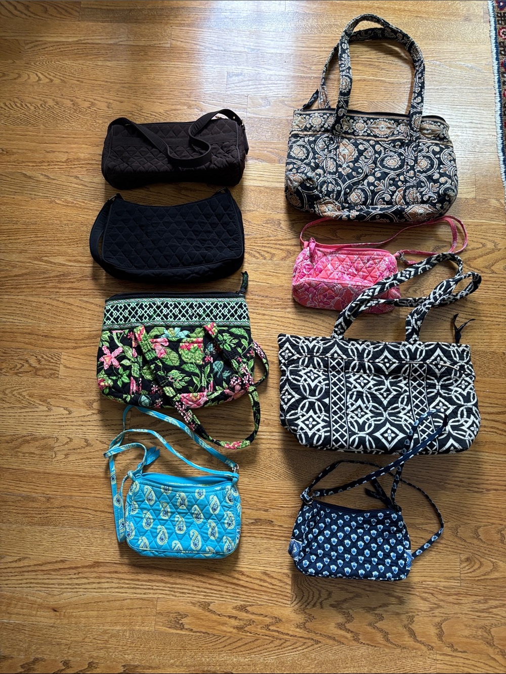 Lot of Patterned Vera Bradley quilted Tote Bags